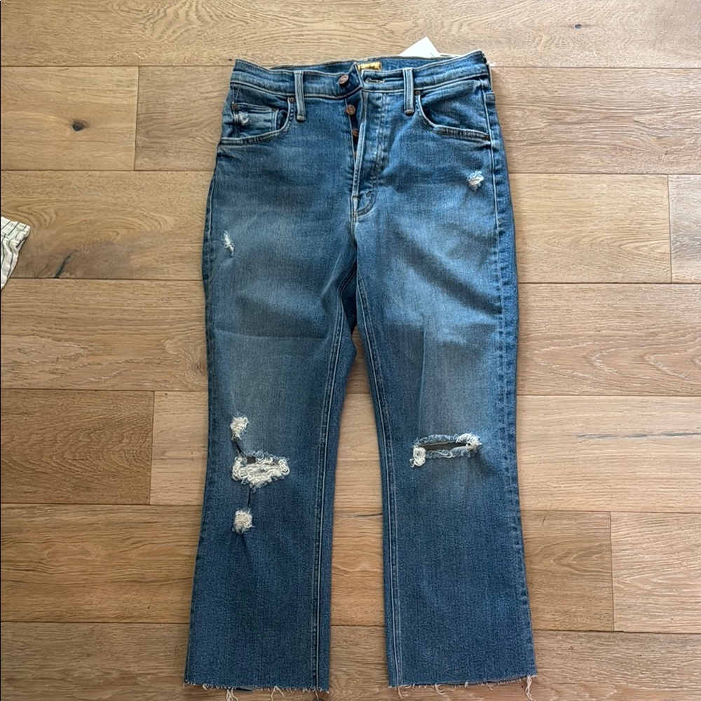 Distressed Blue Jeans